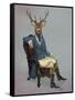 Distinguished Deer Full-Fab Funky-Framed Stretched Canvas