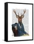 Distinguished Deer Portrait-Fab Funky-Framed Stretched Canvas