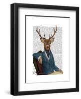 Distinguished Deer Portrait-Fab Funky-Framed Art Print