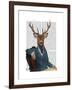 Distinguished Deer Portrait-Fab Funky-Framed Art Print