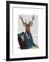 Distinguished Deer Portrait-Fab Funky-Framed Art Print