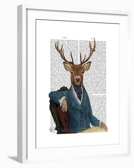 Distinguished Deer Portrait-Fab Funky-Framed Art Print