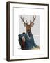 Distinguished Deer Portrait-Fab Funky-Framed Art Print