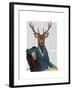 Distinguished Deer Portrait-Fab Funky-Framed Art Print