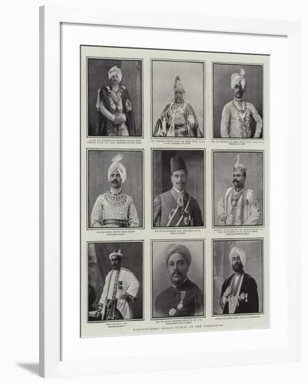 Distinguished Indian Guests at the Coronation, Illustration from 'The Graphic', 28th June 1902-null-Framed Giclee Print