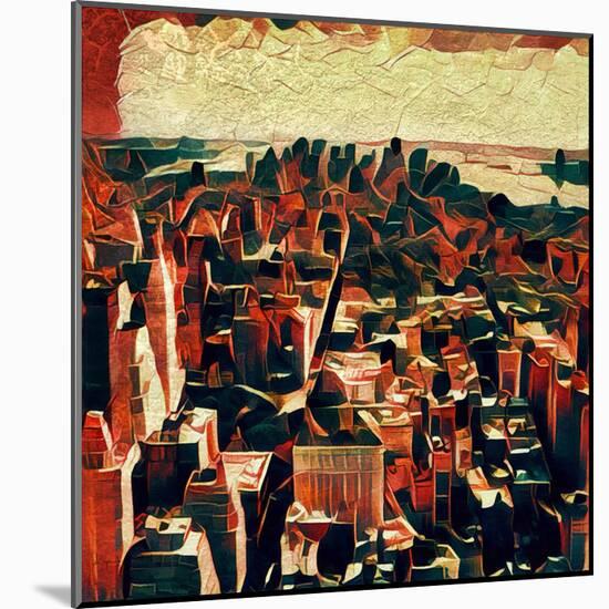 Distorted city scene 33-Jean-François Dupuis-Mounted Art Print