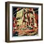 Distorted city scene 35-Jean-François Dupuis-Framed Art Print