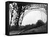 Distorted View of Eiffel Tower through Windshield-null-Framed Stretched Canvas