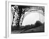 Distorted View of Eiffel Tower through Windshield-null-Framed Photographic Print