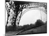 Distorted View of Eiffel Tower through Windshield-null-Mounted Photographic Print