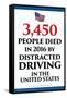 Distracted Driving Death Statistics (USA)-Gerard Aflague Collection-Framed Stretched Canvas