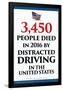 Distracted Driving Death Statistics (USA)-Gerard Aflague Collection-Framed Poster