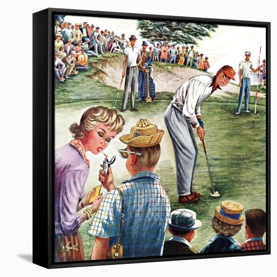 "Distracted Pro Golfer," July 2, 1960-Constantin Alajalov-Framed Stretched Canvas