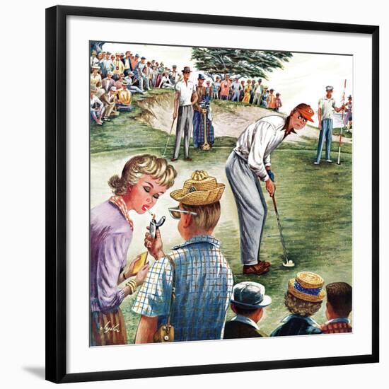 "Distracted Pro Golfer," July 2, 1960-Constantin Alajalov-Framed Giclee Print