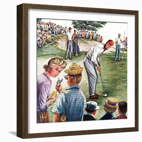 "Distracted Pro Golfer," July 2, 1960-Constantin Alajalov-Framed Giclee Print