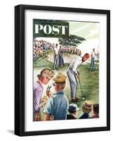 "Distracted Pro Golfer," Saturday Evening Post Cover, July 2, 1960-Constantin Alajalov-Framed Giclee Print