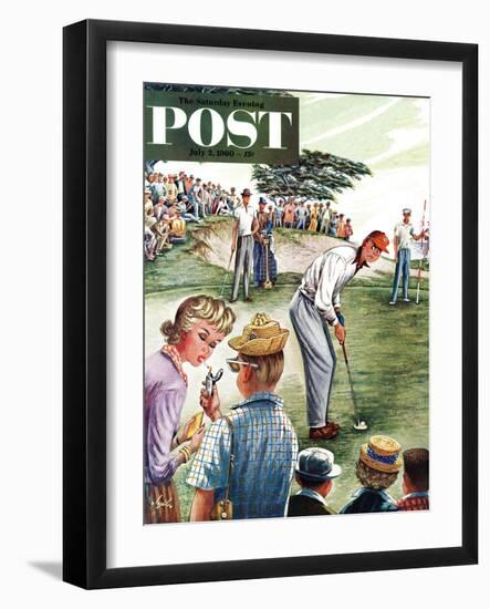 "Distracted Pro Golfer," Saturday Evening Post Cover, July 2, 1960-Constantin Alajalov-Framed Giclee Print