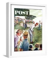 "Distracted Pro Golfer," Saturday Evening Post Cover, July 2, 1960-Constantin Alajalov-Framed Giclee Print