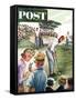 "Distracted Pro Golfer," Saturday Evening Post Cover, July 2, 1960-Constantin Alajalov-Framed Stretched Canvas