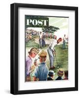 "Distracted Pro Golfer," Saturday Evening Post Cover, July 2, 1960-Constantin Alajalov-Framed Premium Giclee Print