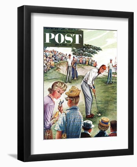 "Distracted Pro Golfer," Saturday Evening Post Cover, July 2, 1960-Constantin Alajalov-Framed Premium Giclee Print