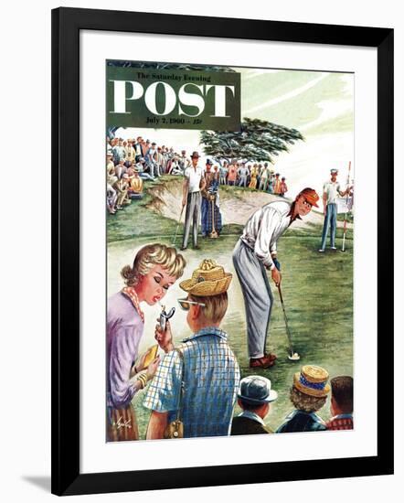 "Distracted Pro Golfer," Saturday Evening Post Cover, July 2, 1960-Constantin Alajalov-Framed Giclee Print