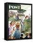 "Distracted Pro Golfer," Saturday Evening Post Cover, July 2, 1960-Constantin Alajalov-Framed Stretched Canvas