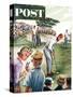 "Distracted Pro Golfer," Saturday Evening Post Cover, July 2, 1960-Constantin Alajalov-Stretched Canvas