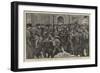 Distress in London, Unemployed Waiting at a Soup Kitchen for the Doors to Open-Charles Joseph Staniland-Framed Giclee Print