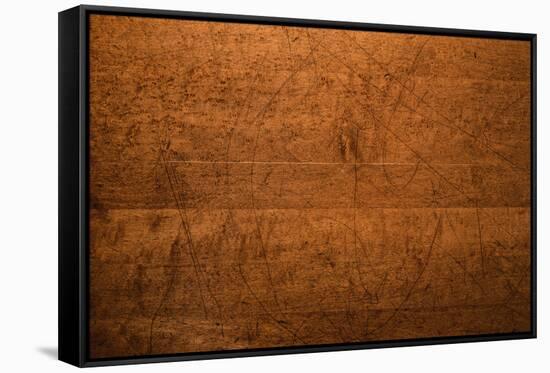 Distressed Wood Table Top Background-jwblinn-Framed Stretched Canvas