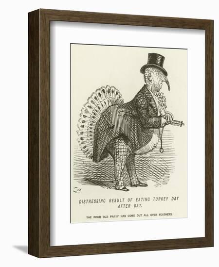 Distressing Result of Eating Turkey Day after Day-John Leech-Framed Giclee Print