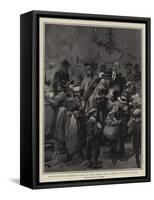Distributing Christmas Fare at the Model Soup Kitchen in Euston Road-Frederic De Haenen-Framed Stretched Canvas