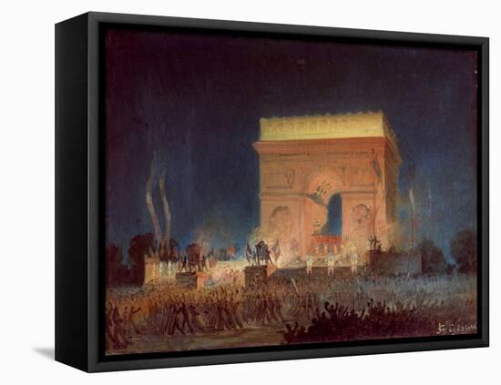 Distribution des drapeaux à la Garde Nationale à l'Arc de Triomphe le 20 avril 1848-Jean-Charles Geslin-Framed Stretched Canvas