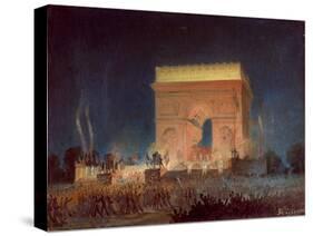 Distribution des drapeaux à la Garde Nationale à l'Arc de Triomphe le 20 avril 1848-Jean-Charles Geslin-Stretched Canvas