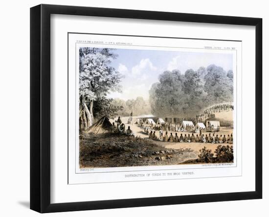 Distribution of Goods to the Gros Ventres 26 August 1853-John Mix Stanley-Framed Giclee Print
