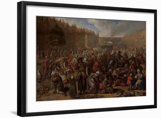 Distribution of Herring and White Bread at the Relief of Leiden, 3 October-Otto van Veen-Framed Art Print