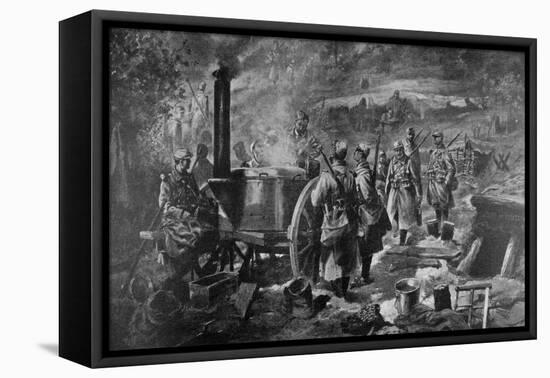 Distribution of Soup at the Front, 1915-null-Framed Stretched Canvas