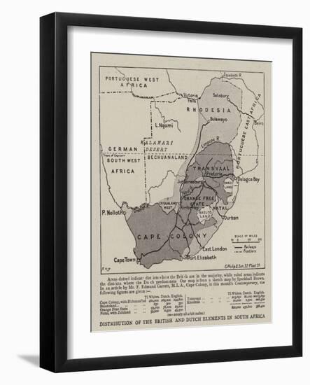 Distribution of the British and Dutch Elements in South Africa-null-Framed Giclee Print