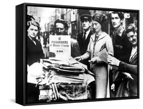 Distribution of the First Official Lists of Wounded and Captured French People, Paris, 25 July 1940-null-Framed Stretched Canvas