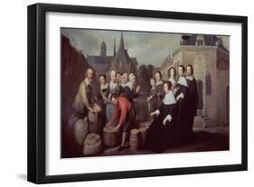 DISTRIBUTION TO THE POOR BY MARIA PALLAES-1657- CANVAS 90.7X178.7CM-INV Nº 2569-HENDRICK BLOEMAERT-Framed Premium Giclee Print