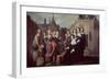 DISTRIBUTION TO THE POOR BY MARIA PALLAES-1657- CANVAS 90.7X178.7CM-INV Nº 2569-HENDRICK BLOEMAERT-Framed Premium Giclee Print