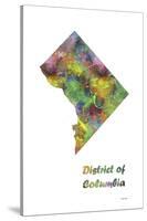 District of Columbia State Map 1-Marlene Watson-Stretched Canvas