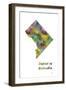 District of Columbia State Map 1-Marlene Watson-Framed Giclee Print