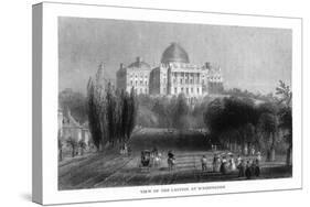 District of Columbia, Washington, Exterior View of the Capitol from the Grounds-Lantern Press-Stretched Canvas