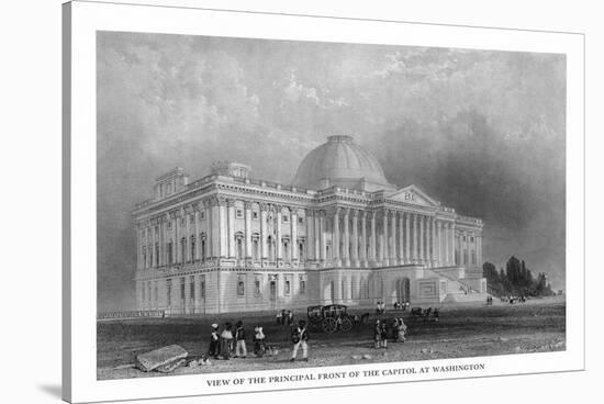 District of Columbia, Washington, Exterior View of the Capitol Front-Lantern Press-Stretched Canvas