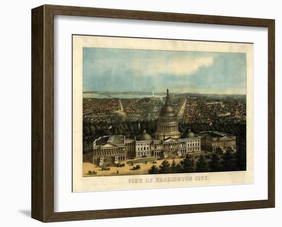 District of Columbia, Washington - Panoramic Map-Lantern Press-Framed Art Print