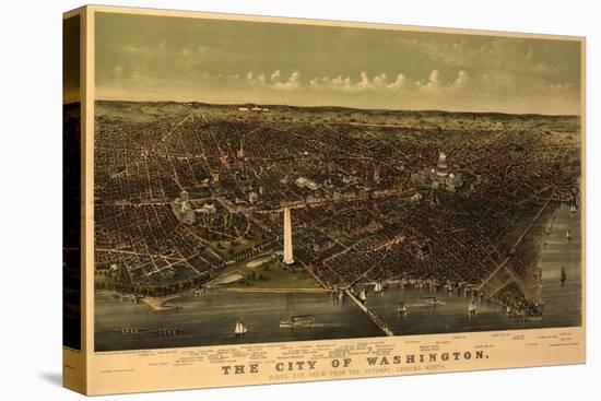 District of Columbia, Washington - Panoramic Map-Lantern Press-Stretched Canvas