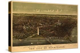 District of Columbia, Washington - Panoramic Map-Lantern Press-Stretched Canvas