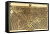 District of Columbia, Washington - Panoramic Map-Lantern Press-Framed Stretched Canvas