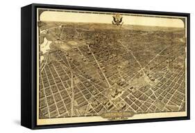 District of Columbia, Washington - Panoramic Map-Lantern Press-Framed Stretched Canvas